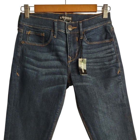 Express Jeans Women's Ultimate Stretch Skinny Mid Rise Legging Jeans Sz 00 NWT - Picture 4 of 9